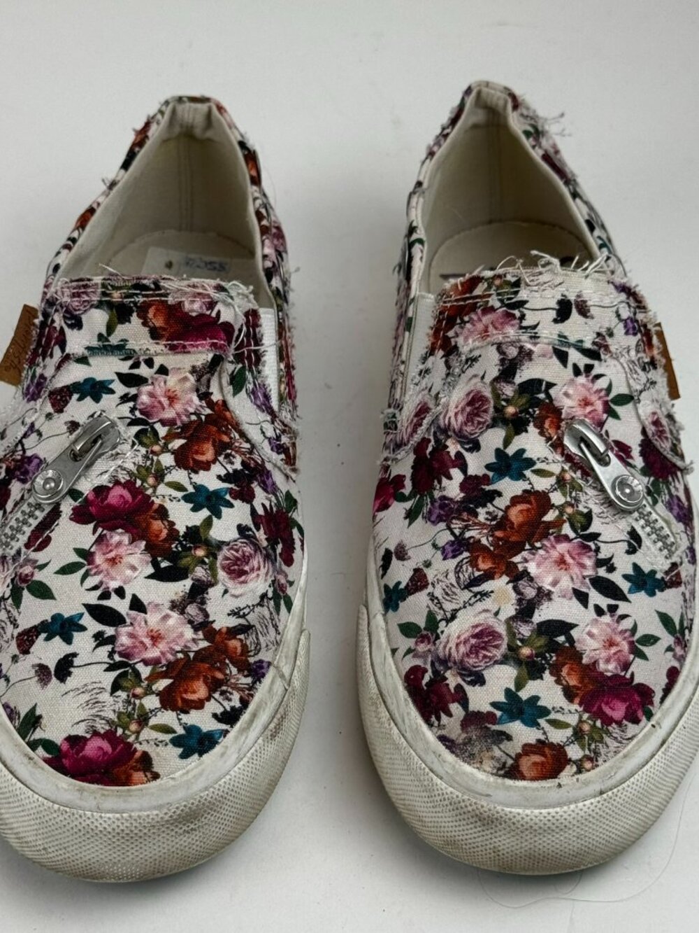 Blowfish Malibu Mariachi Floral Canvas Slip On Sneakers Shoes Women's Size 8.5 M